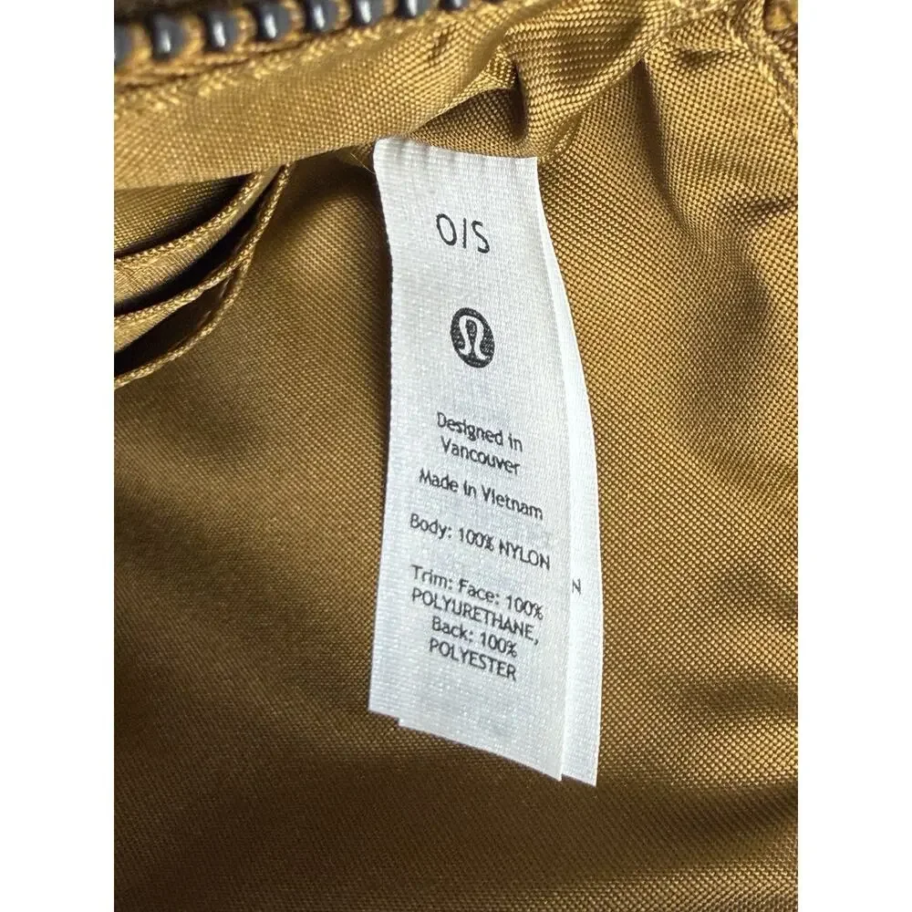 Lululemon Curved Wristlet Burnt Caramel Brown Gold Clutch PouchBag Travel Wallet